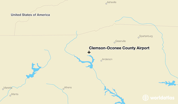 Clemson-Oconee County Airport location on a map