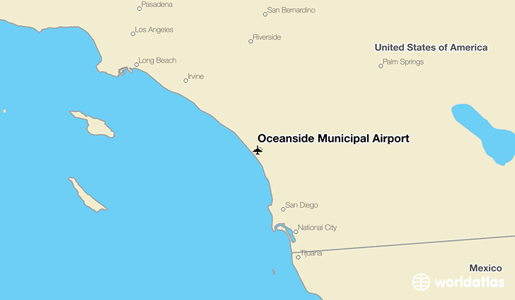 Oceanside Municipal Airport location on a map