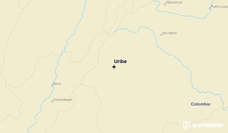 Uribe location on a map
