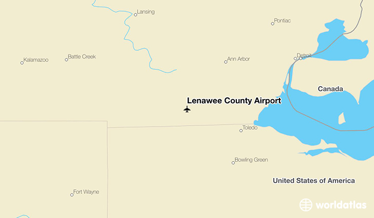 Lenawee County Airport location on a map