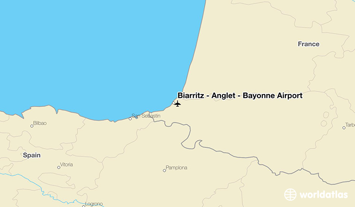 Biarritz – Anglet – Bayonne Airport location on a map