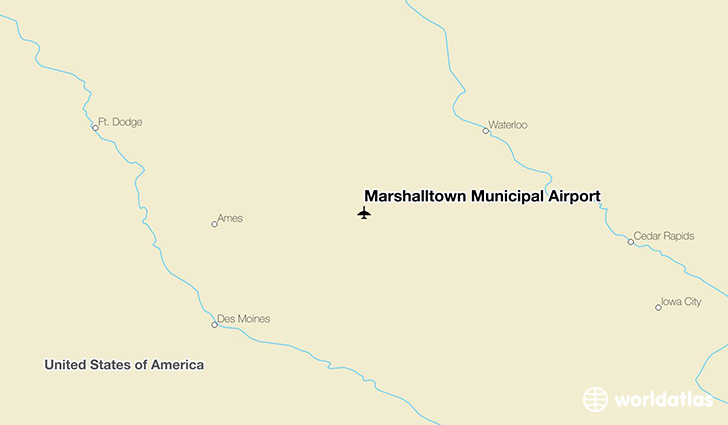 Marshalltown Municipal Airport location on a map