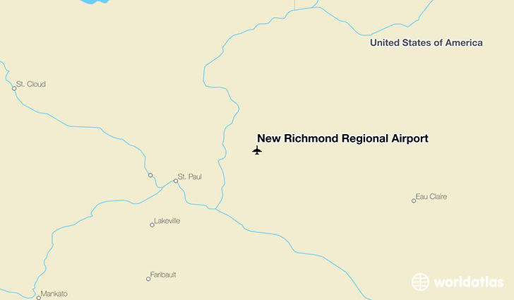 New Richmond Regional Airport location on a map