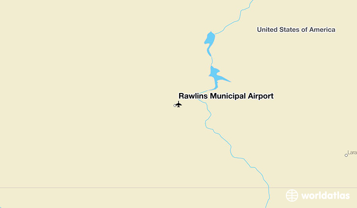 Rawlins Municipal Airport location on a map