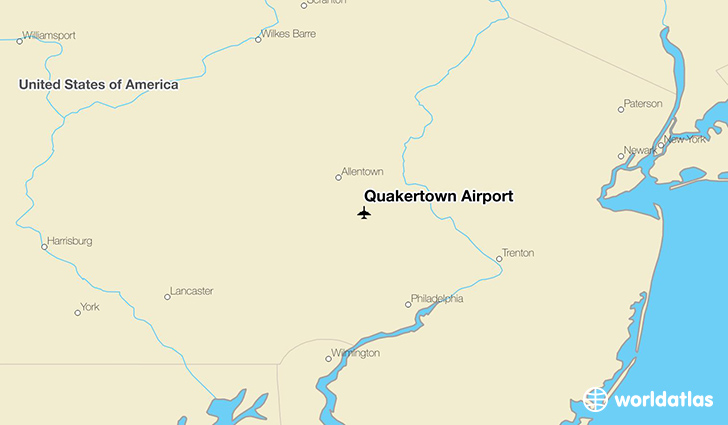 Quakertown Airport location on a map