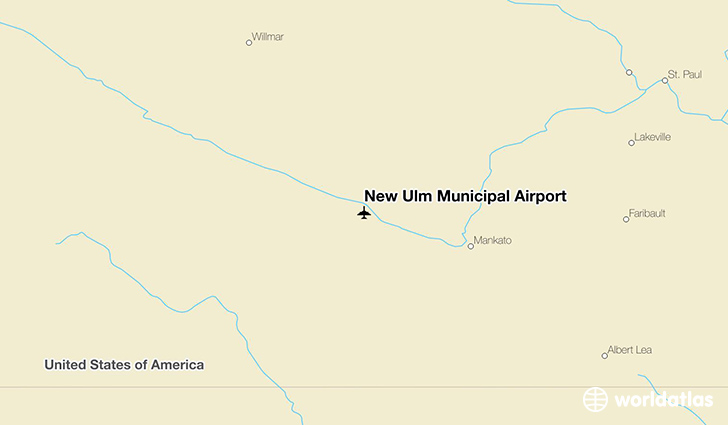 New Ulm Municipal Airport location on a map