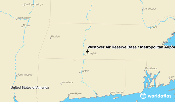Westover Air Reserve Base / Metropolitan Airport location on a map