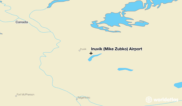 Inuvik (Mike Zubko) Airport location on a map
