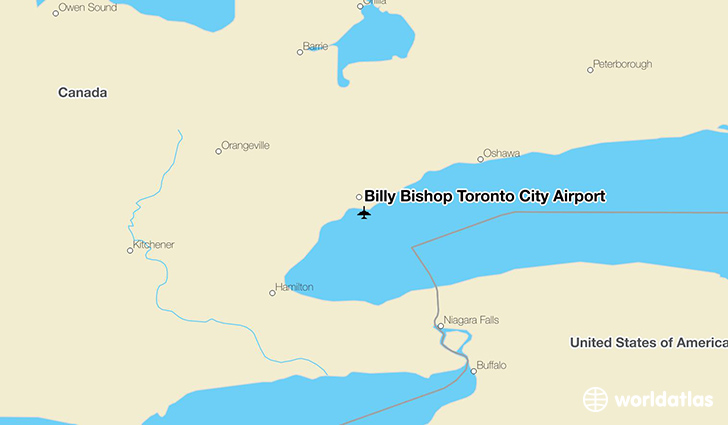 Billy Bishop Toronto City Airport location on a map