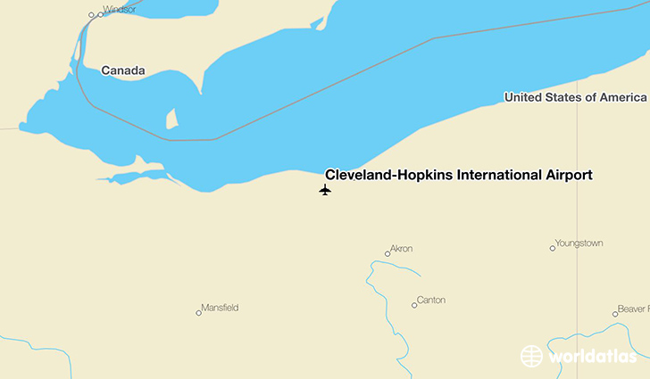 Cleveland-Hopkins International Airport location on a map