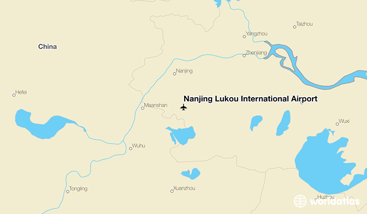 Nanjing Lukou International Airport location on a map