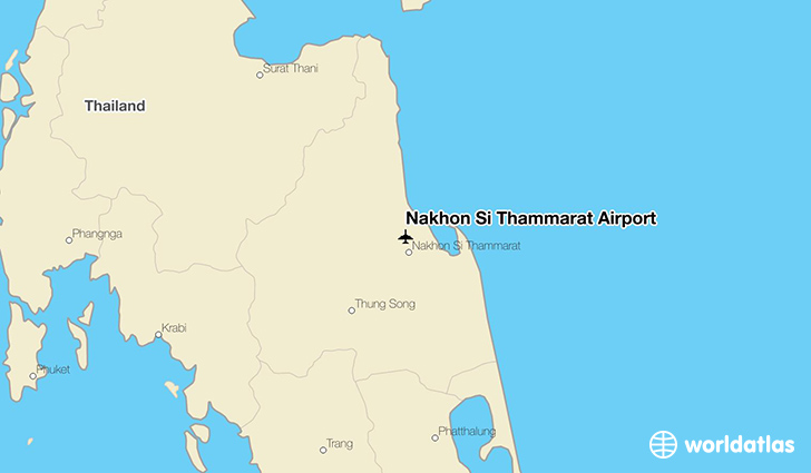 Nakhon Si Thammarat Airport location on a map