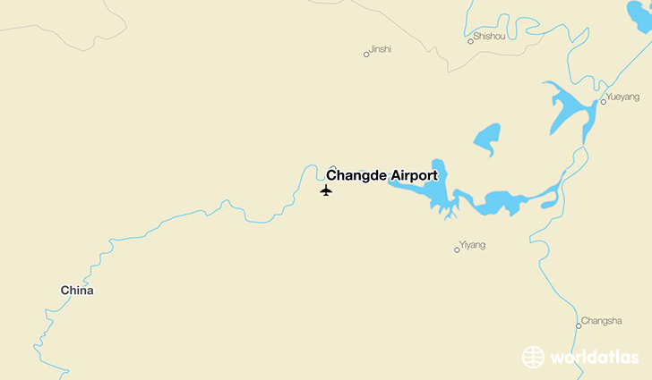 Changde Airport location on a map