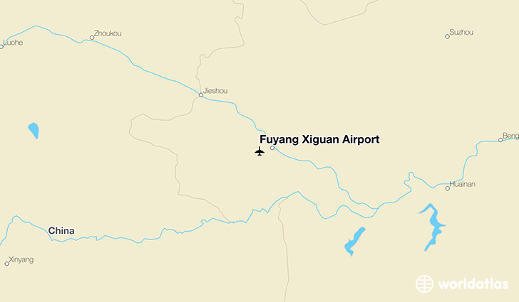 Fuyang Xiguan Airport location on a map