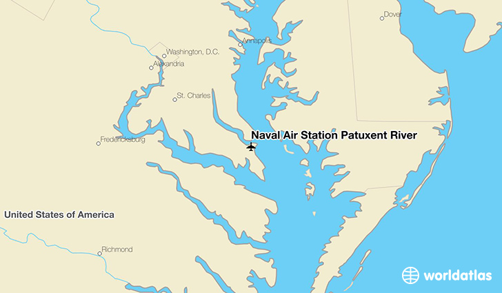Naval Air Station Patuxent River location on a map