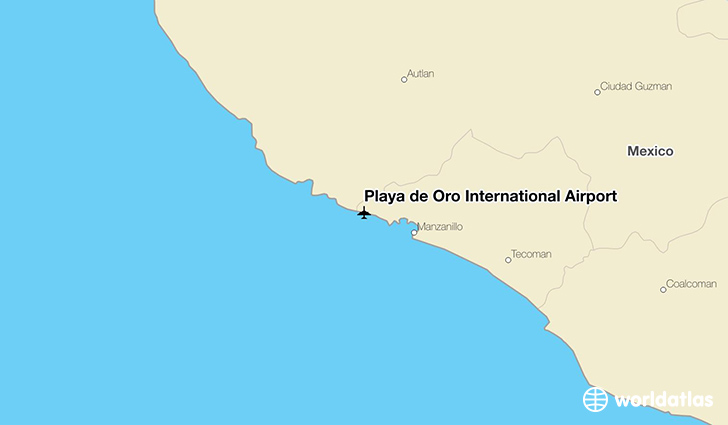 Playa de Oro International Airport location on a map
