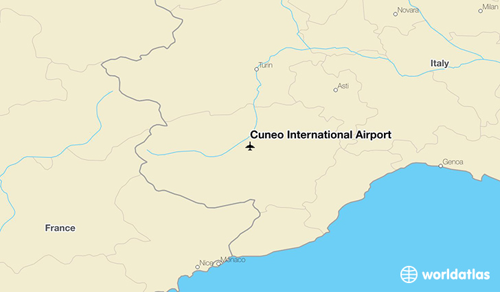 Cuneo International Airport location on a map