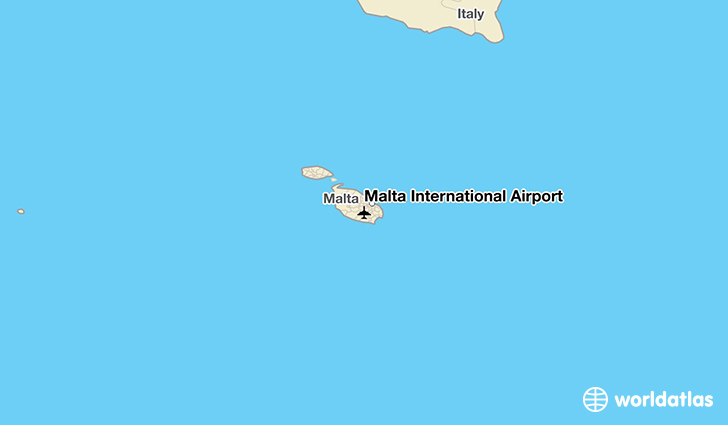 Malta International Airport location on a map