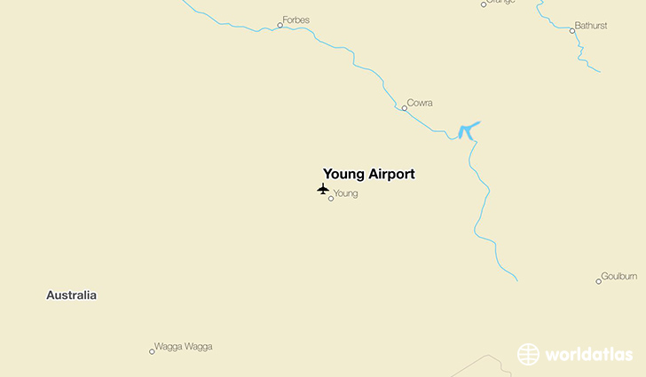 Young Airport location on a map