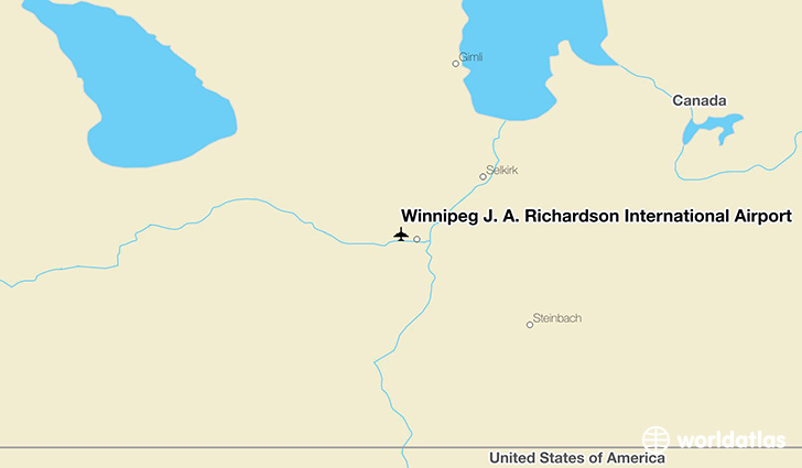 Winnipeg J. A. Richardson International Airport location on a map