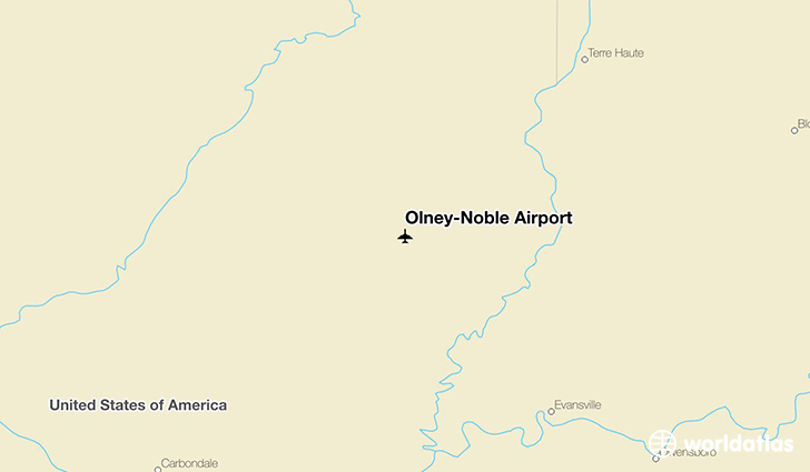 Olney-Noble Airport location on a map