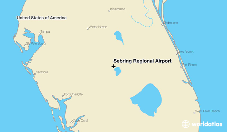 Sebring Regional Airport location on a map
