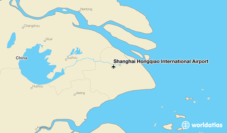 Shanghai Hongqiao International Airport location on a map