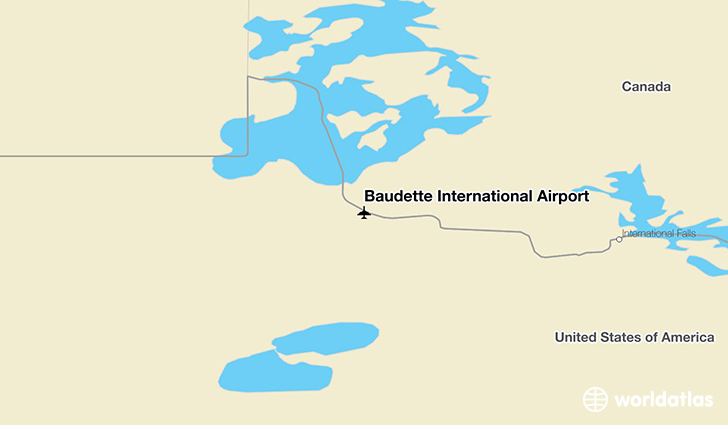 Baudette International Airport location on a map
