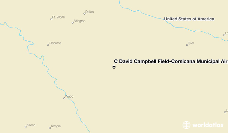 C David Campbell Field-Corsicana Municipal Airport location on a map