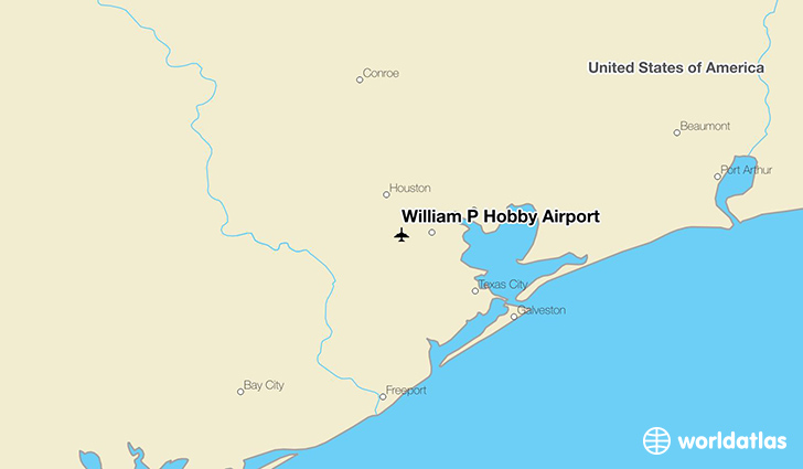 William P Hobby Airport location on a map