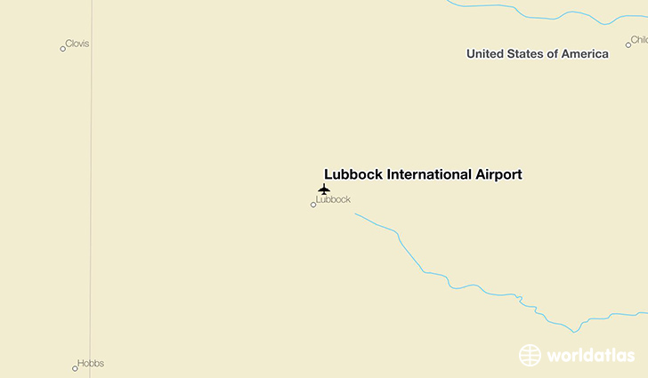 Lubbock International Airport location on a map