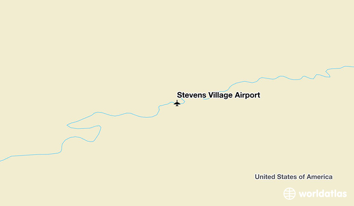 Stevens Village Airport location on a map