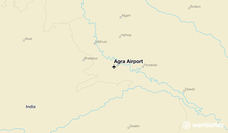 Agra Airport location on a map