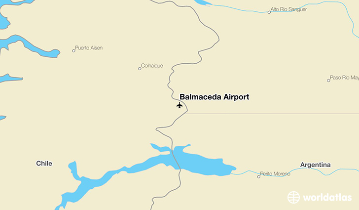 Balmaceda Airport location on a map