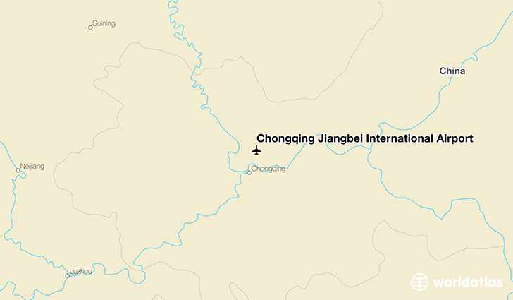 Chongqing Jiangbei International Airport location on a map
