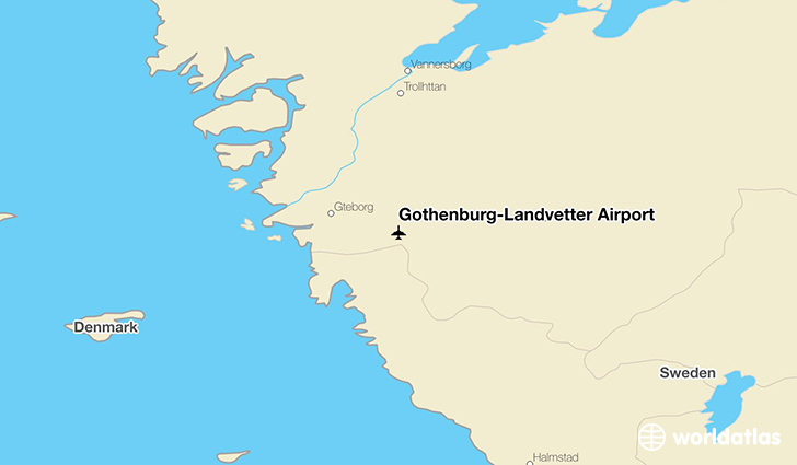 Gothenburg-Landvetter Airport location on a map