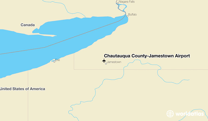 Chautauqua County-Jamestown Airport location on a map