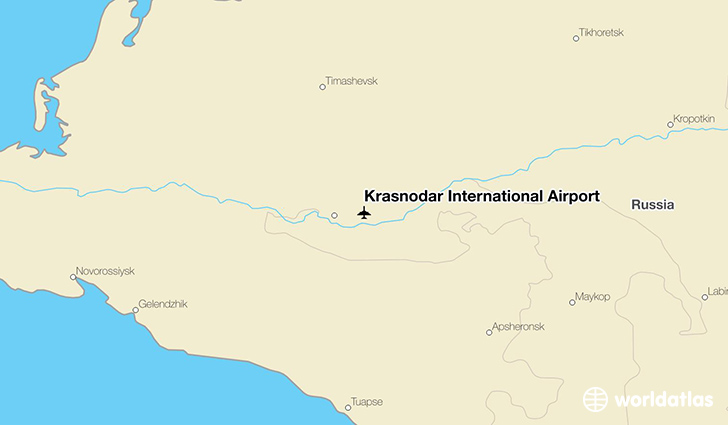 Krasnodar International Airport location on a map