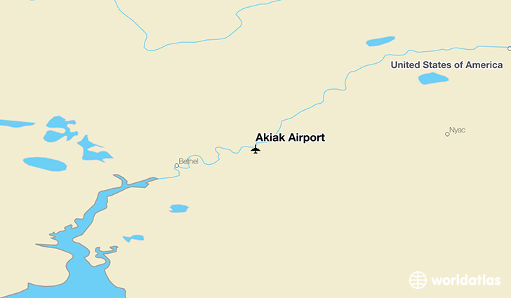 Akiak Airport location on a map