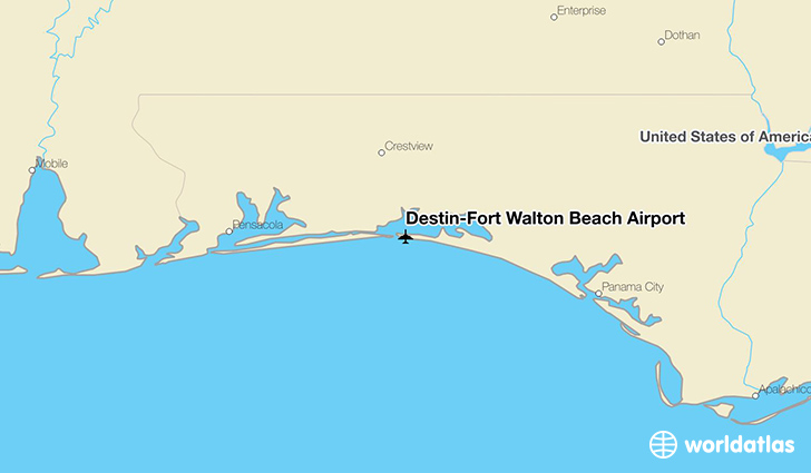 Destin–Fort Walton Beach Airport location on a map