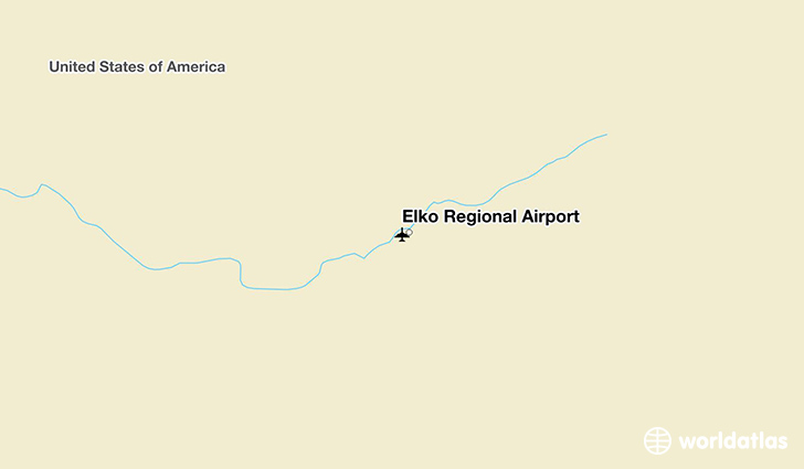 Elko Regional Airport location on a map