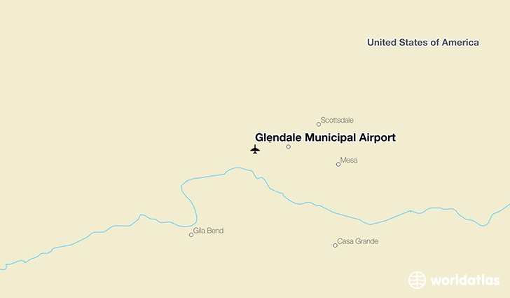 Glendale Municipal Airport location on a map