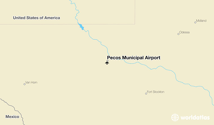 Pecos Municipal Airport location on a map