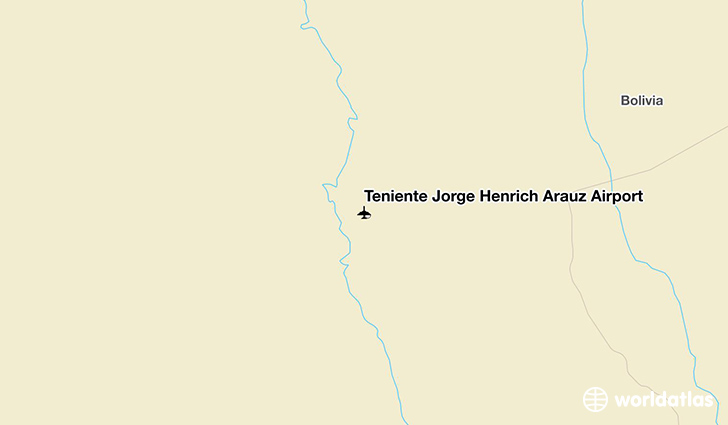 Teniente Jorge Henrich Arauz Airport location on a map