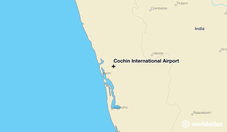Cochin International Airport location on a map