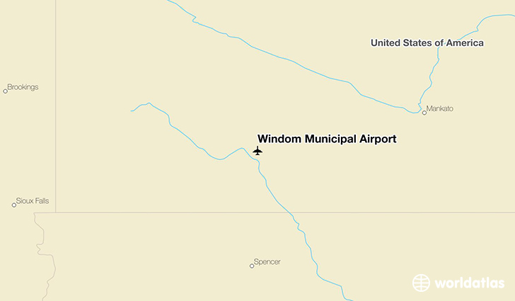 Windom Municipal Airport location on a map