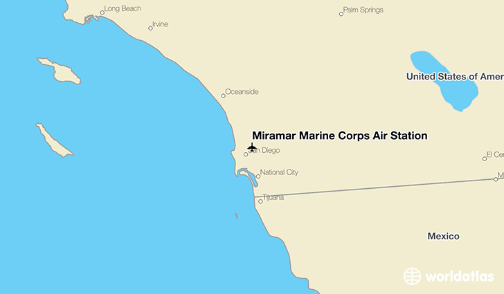 Miramar Marine Corps Air Station location on a map