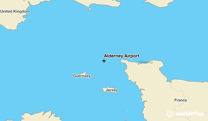 Alderney Airport location on a map