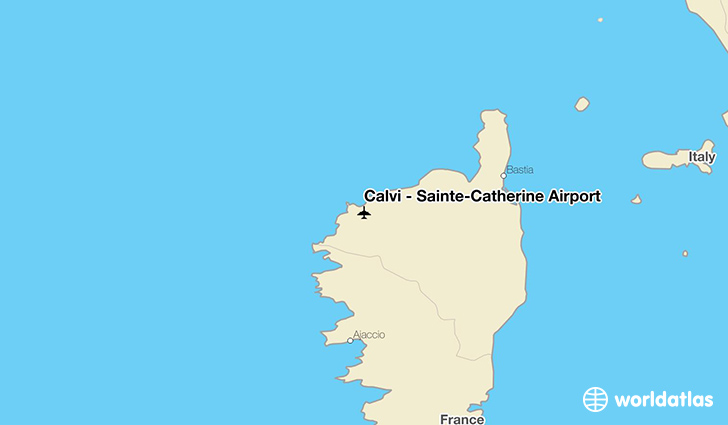 Calvi - Sainte-Catherine Airport location on a map