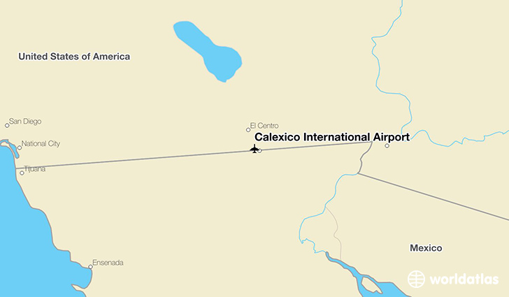 Calexico International Airport location on a map